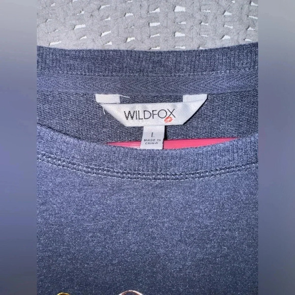 WildFox SOCIAL French terry crewneck sweatshirt hoodie navy size M - Picture 3 of 11